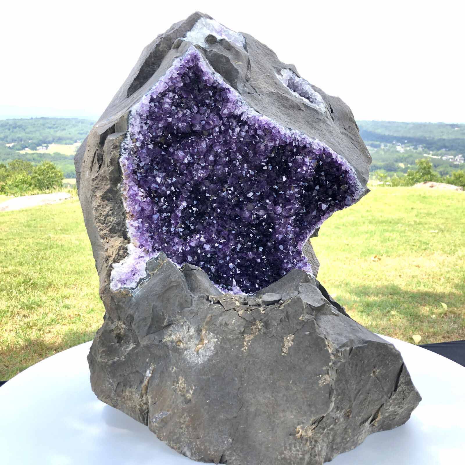 Large Amethyst Crystal Rock Stone Geode Raw Cluster Decor 65lbs