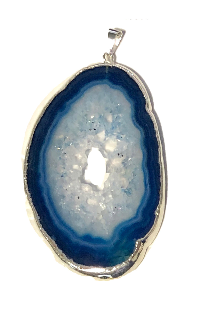 Druse Agate Necklace Blue Necklace large store agate beads Gemstone Something Necklace Blue Jewelry Elegant Fine Jewelry Gift