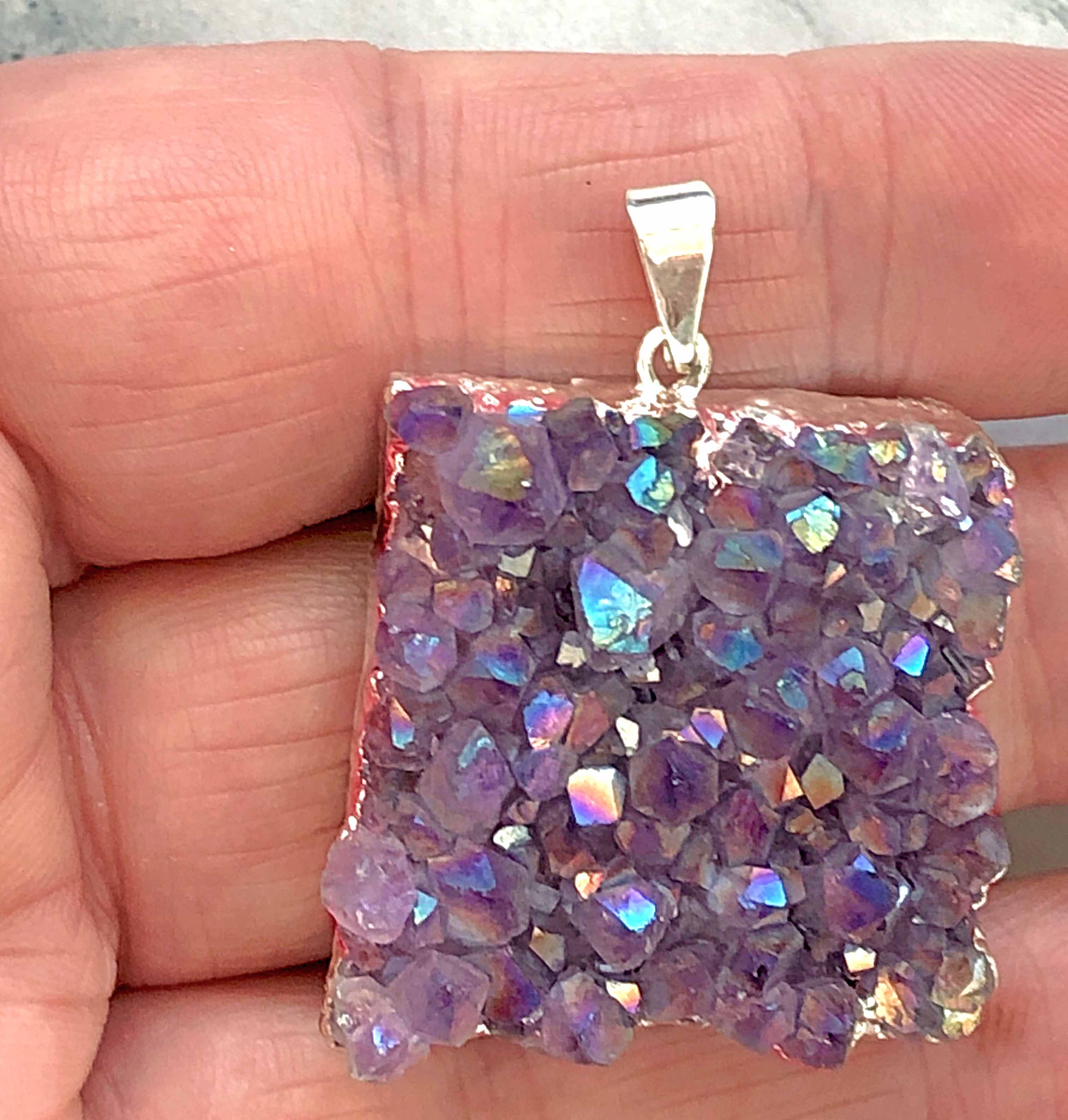 square amethyst necklace